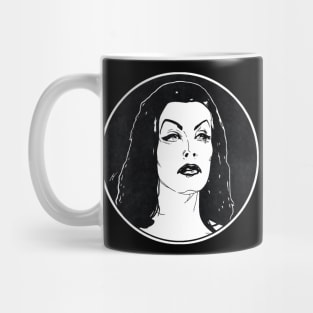 VAMPIRA - Plan 9 From Outer Space (Circle Black and White) Mug